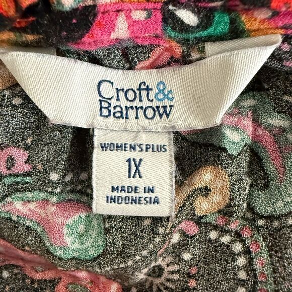 Croft & Barrow Colorful Paisley Women's Top Plus Size 1X - Picture 7 of 9